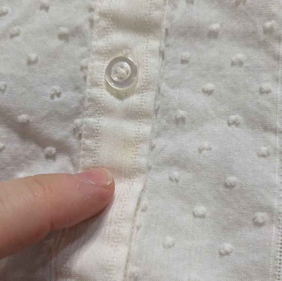 ✨3/$15 Talbots White 3/4 Sleeve Cotton Button Up L - Picture 6 of 10